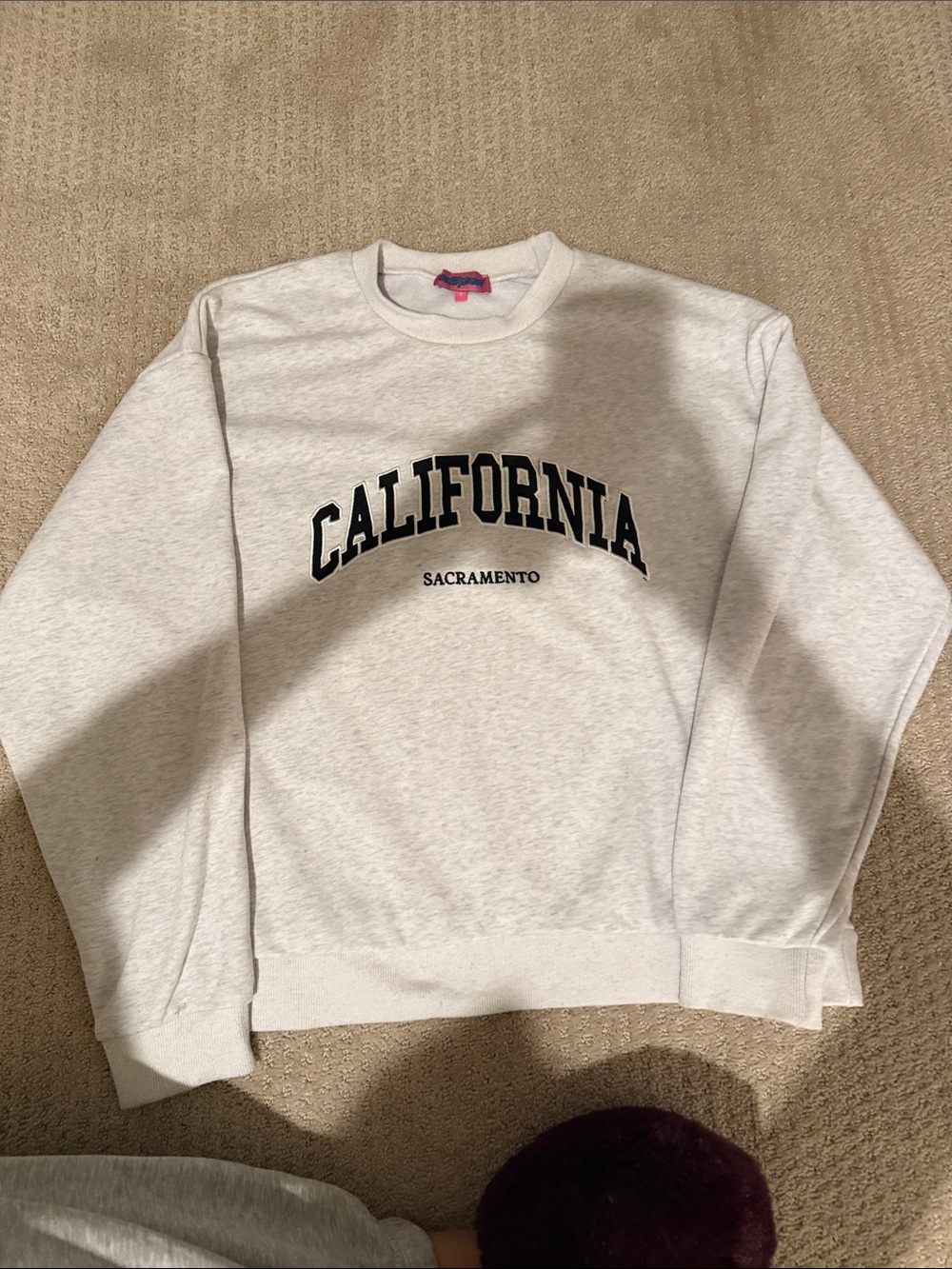 Edikted California Sacramento Crewneck Sweatshirt - Light Gray